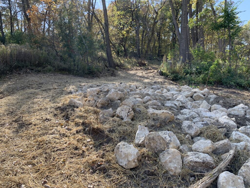 Sediment basin cleanup on Almquist property Vermillion River Watershed